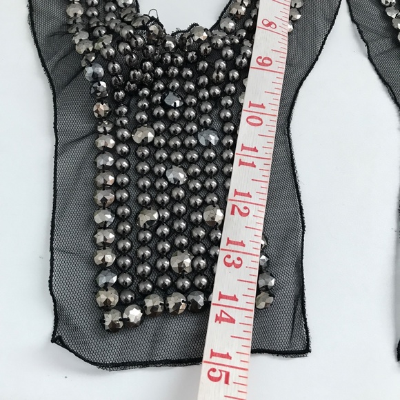 Crafters Material Beaded Gray Applique 2 Pieces - Picture 6 of 7